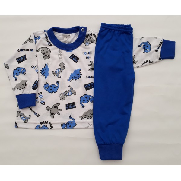 0275 Pijama Comprido Azul com Dinossauros P,M,G